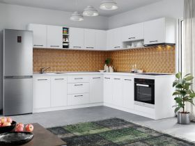 Set Mobila Bucatarie Colt Mina Pure 240*240 Alb C60