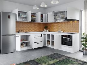 Set Mobila Bucatarie Colt Mina Pure 240*240 Alb C60
