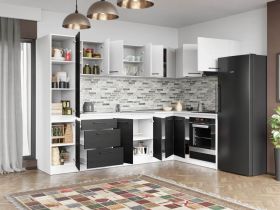 Set Mobila Bucatarie Colt Mina Yang 280*160 Ferrara/Alb C144