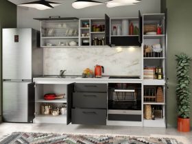 Set Mobila Bucatarie Mina Grafit 244 Gri Antracit C71