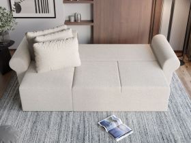 Coltar Extensibil Bonito plusat aspect lana alba