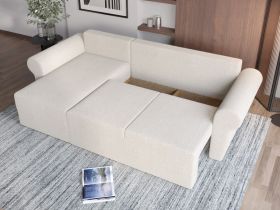 Coltar Extensibil Bonito plusat aspect lana alba
