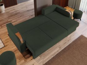 Pachet Mobila Coltar Morelia Verde + Masa Grand Stejar Auriu + 4 Scaune Grand Maro