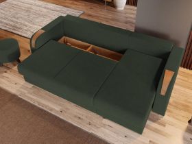 Pachet Mobila Coltar Morelia Verde + Masa Grand Stejar Auriu + 4 Scaune Grand Maro