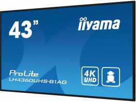 iiyama IIYAMA LH4360UHS-B1AG 43inch 3840x2160 UHD VA panel Haze 25perc 500cd/m Landscape and Portrait Wallmount Included (LH4360UHS-B1AG)