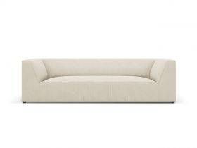 Canapea 3 locuri, Ruby, Micadoni Home, BL, 232x93x69 cm, velur, bej deschis