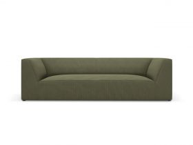 Canapea 3 locuri, Ruby, Micadoni Home, BL, 232x93x69 cm, velur, verde