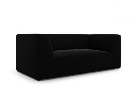 Canapea 2 locuri, Ruby, Micadoni Home, BL, 174x93x69 cm, catifea, negru