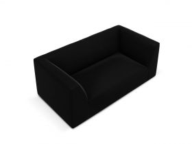 Canapea 2 locuri, Ruby, Micadoni Home, BL, 174x93x69 cm, catifea, negru