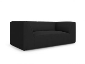 Canapea 2 locuri, Ruby, Micadoni Home, BL, 174x93x69 cm, poliester, negru