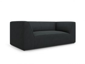 Canapea 2 locuri, Ruby, Micadoni Home, BL, 174x93x69 cm, velur, negru