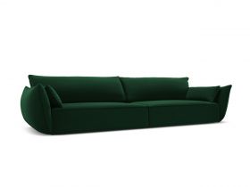 Canapea 4 locuri, Kaelle, Micadoni Home, BL, 248x110x85 cm, catifea, verde bottle