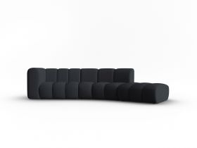 Canapea 5 locuri cotiera dreapta, Lupine, Micadoni Home, BL, 335x166x70 cm, poliester chenille, negru