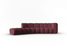 Canapea 5 locuri cotiera stanga, Lupine, Micadoni Home, BL, 335x166x70 cm, poliester chenille, bordo