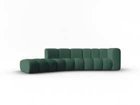 Canapea 5 locuri cotiera stanga, Lupine, Micadoni Home, BL, 335x166x70 cm, poliester chenille, verde