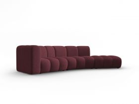 Canapea 5 locuri cotiera dreapta, Lupine, Micadoni Home, BL, 335x166x70 cm, poliester chenille, bordo