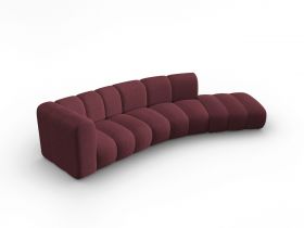 Canapea 5 locuri cotiera dreapta, Lupine, Micadoni Home, BL, 335x166x70 cm, poliester chenille, bordo