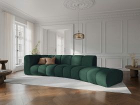 Canapea 5 locuri cotiera dreapta, Lupine, Micadoni Home, BL, 335x166x70 cm, poliester chenille, verde