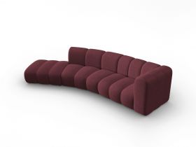 Canapea 5 locuri cotiera stanga, Lupine, Micadoni Home, BL, 335x166x70 cm, poliester chenille, bordo