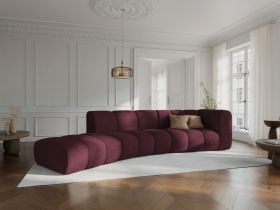 Canapea 5 locuri cotiera stanga, Lupine, Micadoni Home, BL, 335x166x70 cm, poliester chenille, bordo