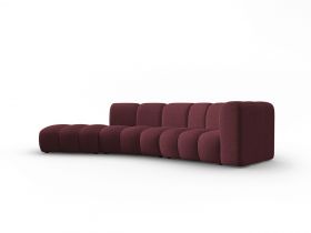 Canapea 5 locuri cotiera stanga, Lupine, Micadoni Home, BL, 335x166x70 cm, poliester chenille, bordo