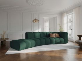 Canapea 5 locuri cotiera stanga, Lupine, Micadoni Home, BL, 335x166x70 cm, poliester chenille, verde