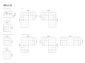 Canapea modulara 3 locuri, Bellis, Micadoni Home, BL, 188x188x63 cm, catifea, roz