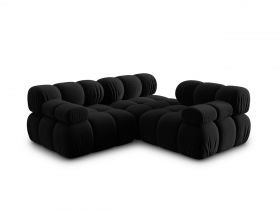 Canapea modulara 3 locuri, Bellis, Micadoni Home, BL, 282x94x63 cm, catifea, negru