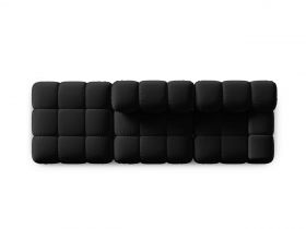 Canapea modulara 4 locuri, Bellis, Micadoni Home, BL, 282x94x63 cm, catifea, negru