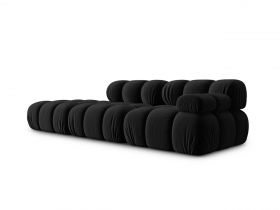 Canapea modulara 4 locuri, Bellis, Micadoni Home, BL, 282x94x63 cm, catifea, negru