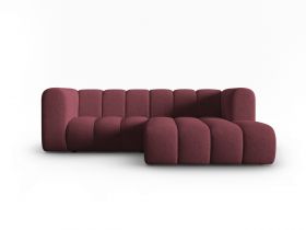 Coltar dreapta 3 locuri, Lupine, Micadoni Home, BL, 228x175x70 cm, poliester chenille, bordo