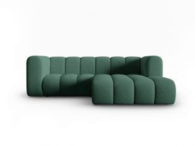 Coltar dreapta 3 locuri, Lupine, Micadoni Home, BL, 228x175x70 cm, poliester chenille, verde