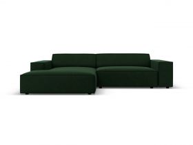 Coltar modular stanga 3 locuri, Jodie, Micadoni Home, BL, 224x166x70 cm, catifea, verde bottle