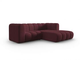 Coltar dreapta 3 locuri, Lupine, Micadoni Home, BL, 228x175x70 cm, poliester chenille, bordo