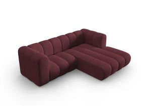 Coltar dreapta 3 locuri, Lupine, Micadoni Home, BL, 228x175x70 cm, poliester chenille, bordo