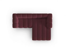 Coltar dreapta 3 locuri, Lupine, Micadoni Home, BL, 228x175x70 cm, poliester chenille, bordo