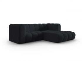 Coltar dreapta 3 locuri, Lupine, Micadoni Home, BL, 228x175x70 cm, poliester chenille, negru