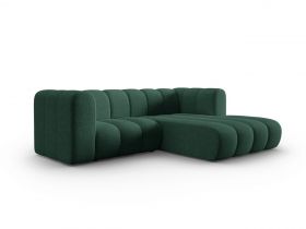 Coltar dreapta 3 locuri, Lupine, Micadoni Home, BL, 228x175x70 cm, poliester chenille, verde