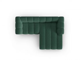 Coltar dreapta 3 locuri, Lupine, Micadoni Home, BL, 228x175x70 cm, poliester chenille, verde