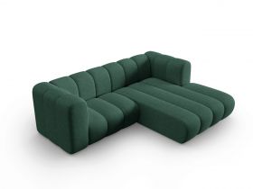 Coltar dreapta 3 locuri, Lupine, Micadoni Home, BL, 228x175x70 cm, poliester chenille, verde