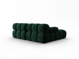 Coltar modular stanga 3 locuri, Bellis, Micadoni Home, BL, 191x157x62 cm, catifea, verde bottle