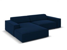 Coltar modular stanga 3 locuri, Jodie, Micadoni Home, BL, 224x166x70 cm, catifea, albastru regal