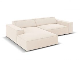 Coltar modular stanga 3 locuri, Jodie, Micadoni Home, BL, 224x166x70 cm, catifea, bej deschis