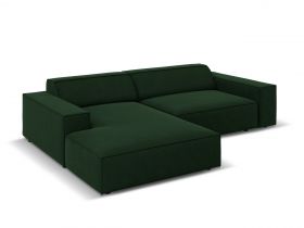 Coltar modular stanga 3 locuri, Jodie, Micadoni Home, BL, 224x166x70 cm, catifea, verde bottle