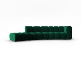 Canapea modulara 5 locuri, Lupine, Micadoni Home, BL, 335x166x70 cm, catifea, verde bottle