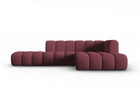 Coltar modular dreapta 5 locuri, Lupine, Micadoni Home, BL, fara cotiera, 294x175x70 cm, poliester chenille, bordo