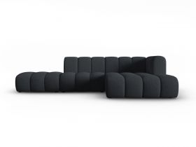 Coltar modular dreapta 5 locuri, Lupine, Micadoni Home, BL, fara cotiera, 294x175x70 cm, poliester chenille, negru