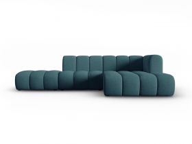 Coltar modular dreapta 5 locuri, Lupine, Micadoni Home, BL, fara cotiera, 294x175x70 cm, poliester chenille, turcoaz