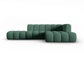 Coltar modular dreapta 5 locuri, Lupine, Micadoni Home, BL, fara cotiera, 294x175x70 cm, poliester chenille, verde