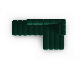 Coltar modular dreapta 5 locuri, Lupine, Micadoni Home, BL, fara cotiera, 294x175x70 cm, catifea, verde bottle